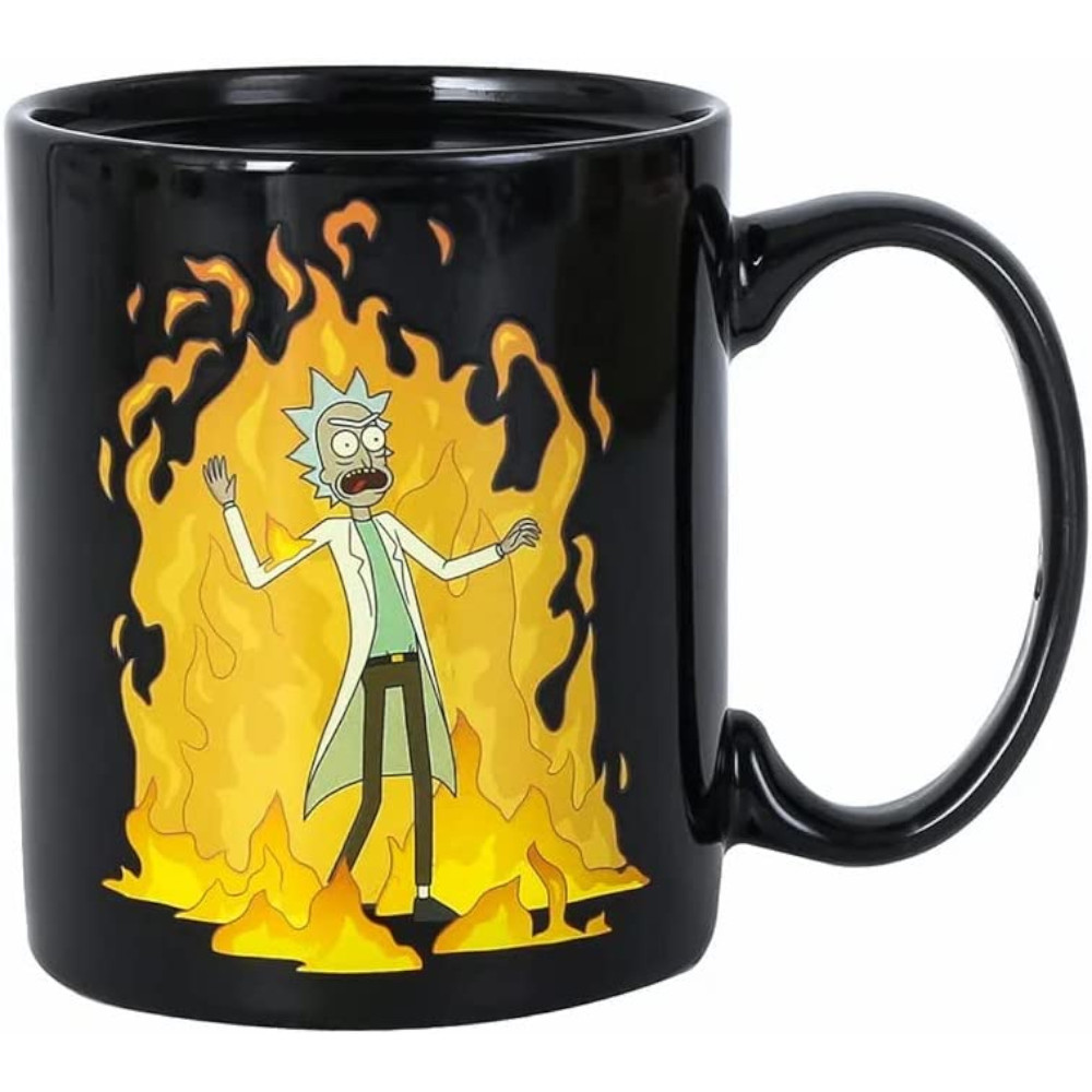 Taza Mágica Geek Industry Rick Y Morty, Rick en Llamas 330ml