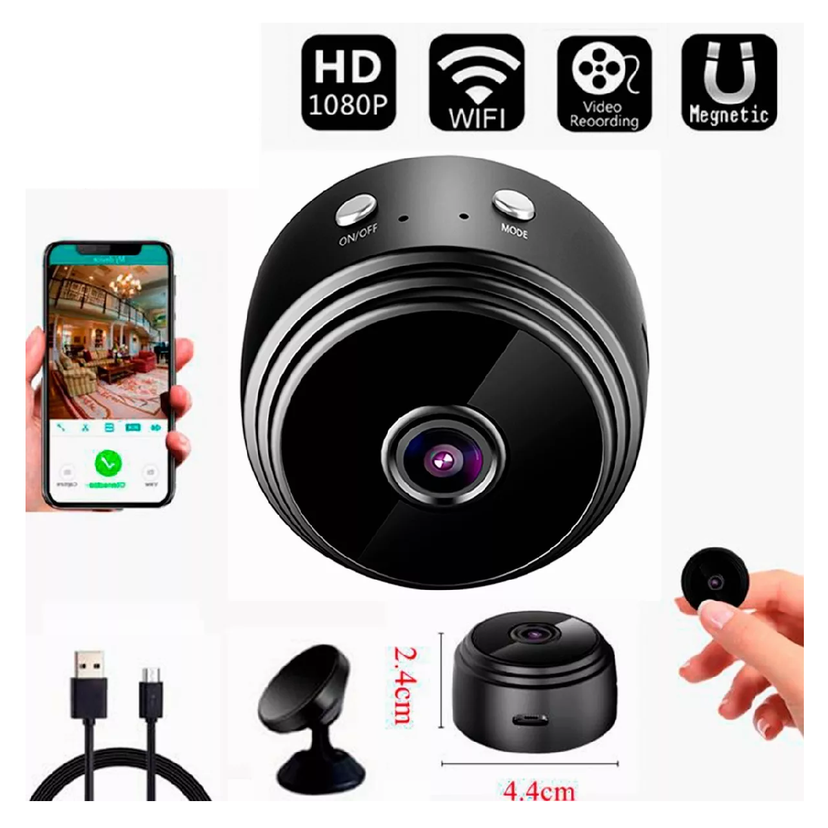 Mini Cámaras De Seguridad Wifi Inalambrico Vigilancia Hd