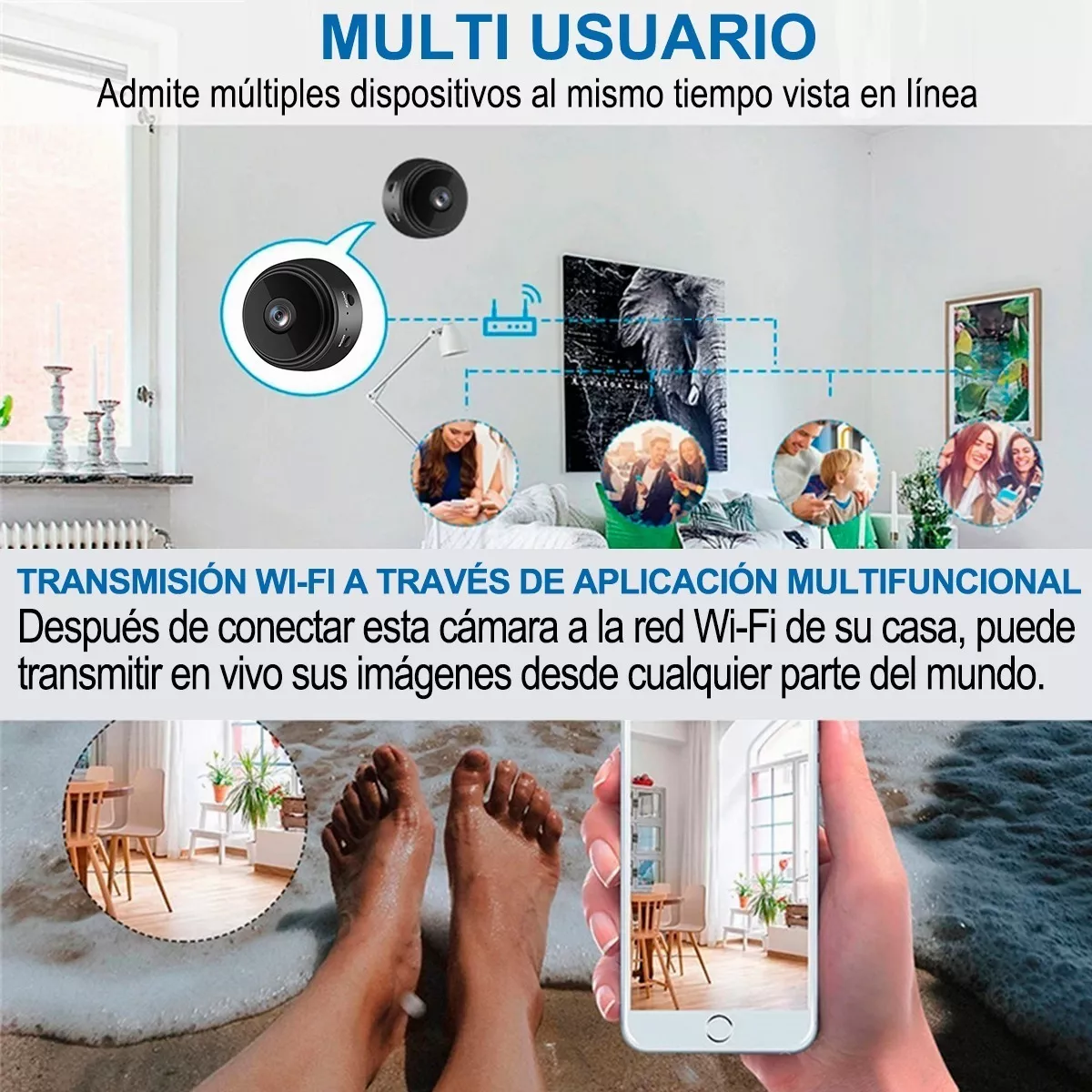 Mini Cámaras De Seguridad Wifi Inalambrico Vigilancia Hd