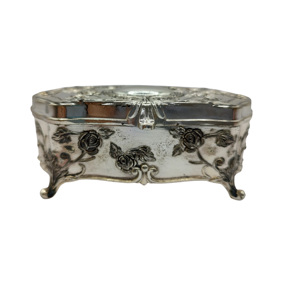 Caja De Joyería Alhajero Vintage Plateado