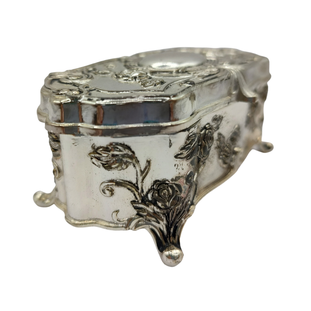 Caja De Joyería Alhajero Vintage Plateado