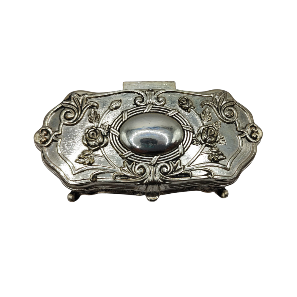 Caja De Joyería Alhajero Vintage Plateado