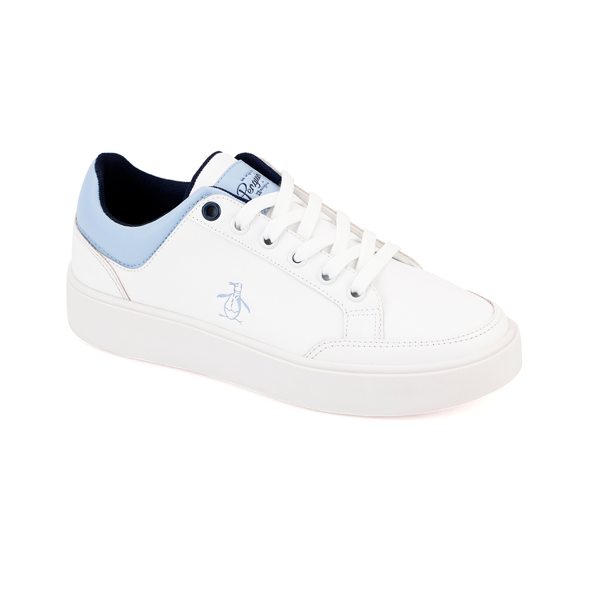 Tenis Original Penguin Style Janny Casual De Mujer Blanco-Azul