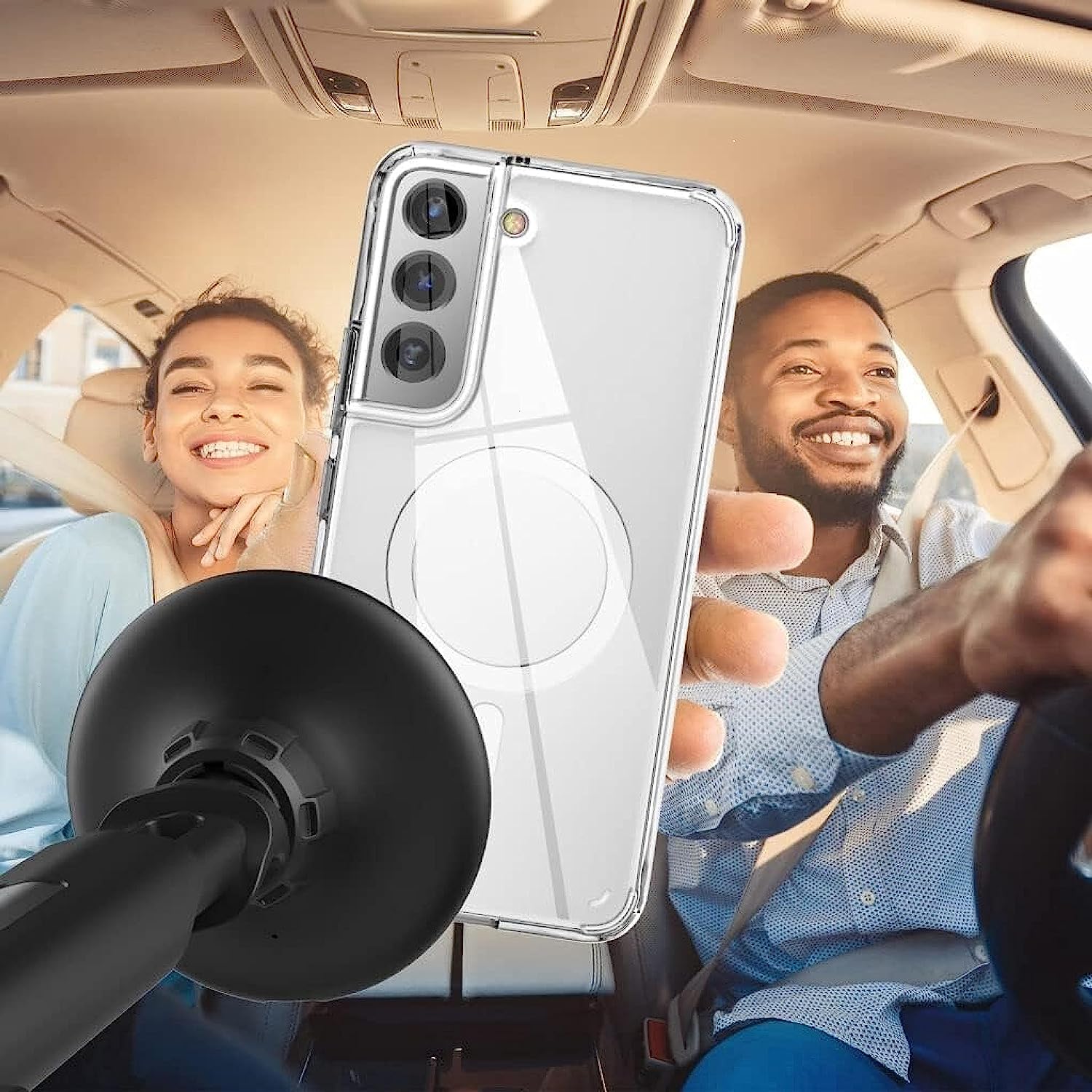 Funda para Samsung Galaxy S22 5G de 6.1" Case Minimalista Transparente Anti-Amarillo Compatible con Cargador Magsafe y Carga Inalambrica Cubierta A Prueba De Golpes Uso Rudo