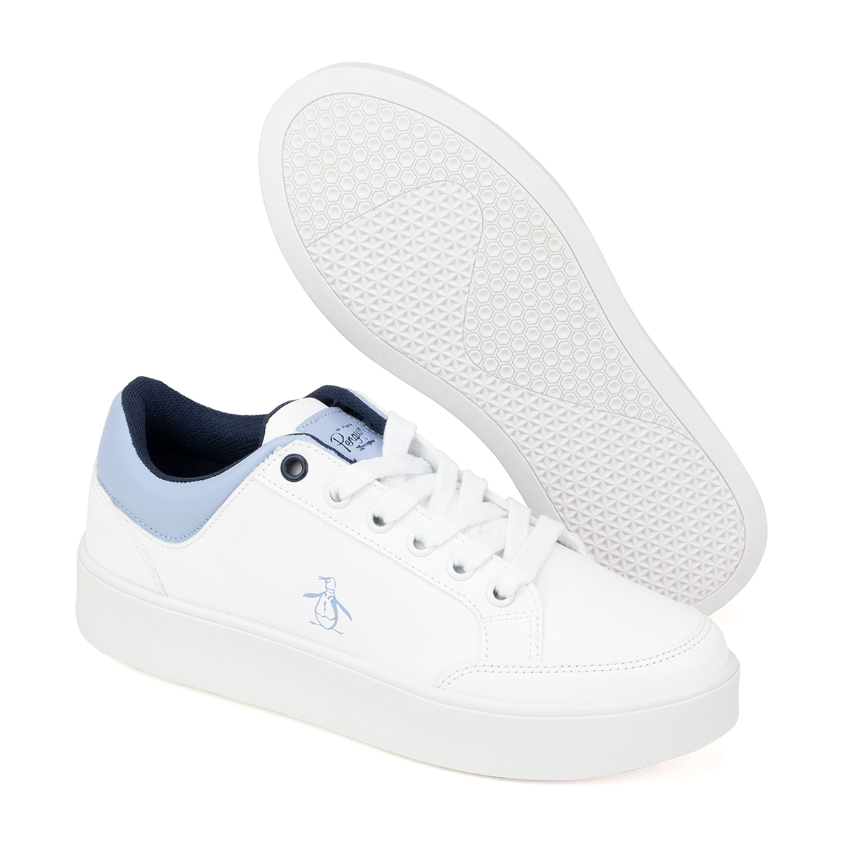 Tenis Original Penguin Style Janny Casual De Mujer Blanco-Azul