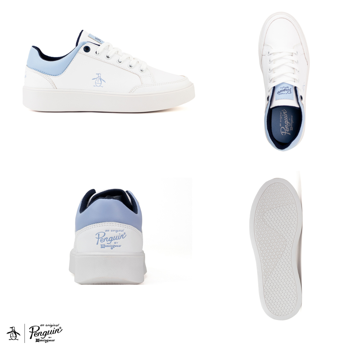 Tenis Original Penguin Style Janny Casual De Mujer Blanco-Azul
