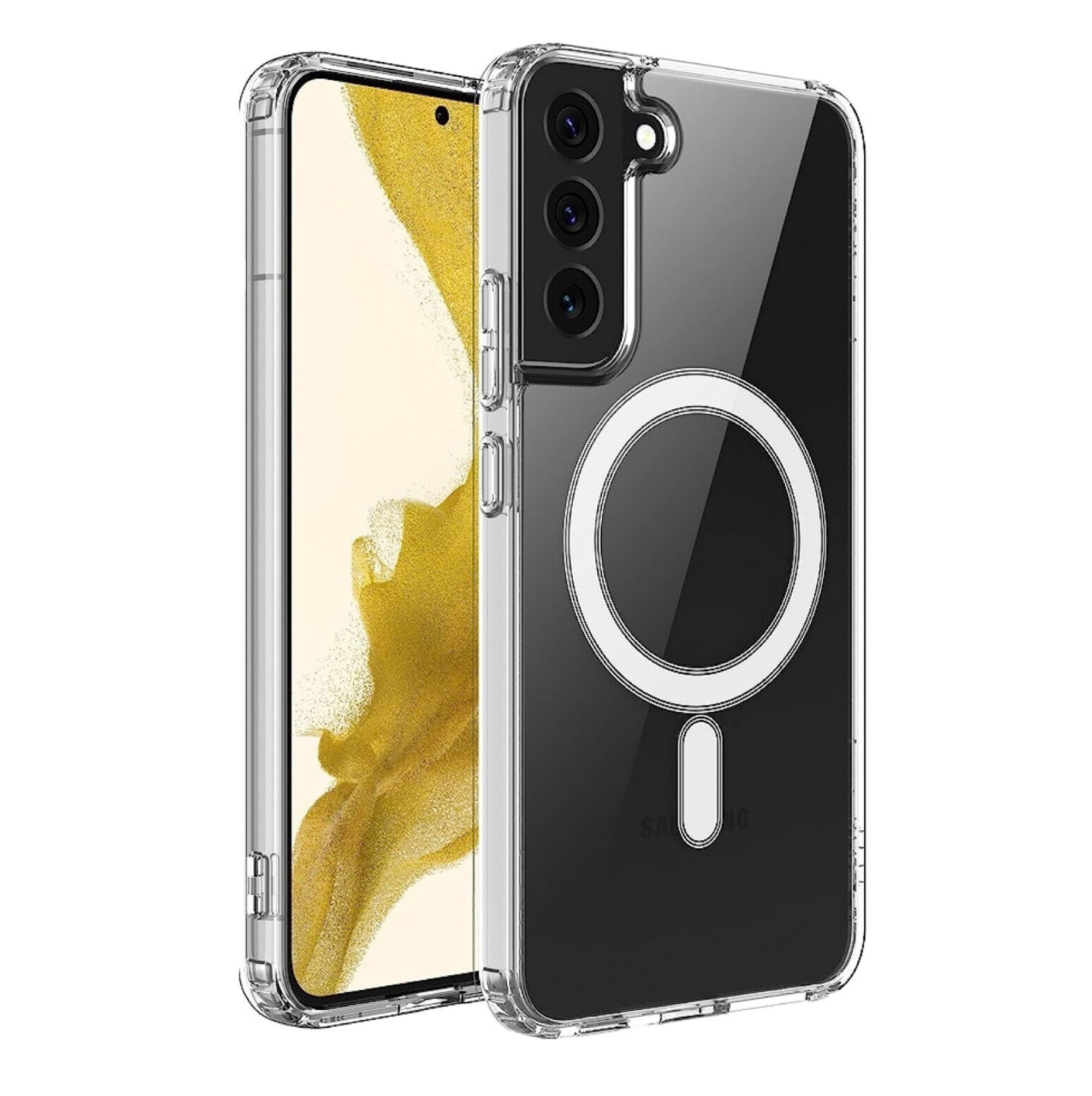 Funda para Samsung Galaxy S22 Plus 5G de 6.6" Case Minimalista Transparente Compatible con Carga Magnetica e Inalambrica Cubierta A Prueba De Golpes Uso Rudo Anti-Amarillo