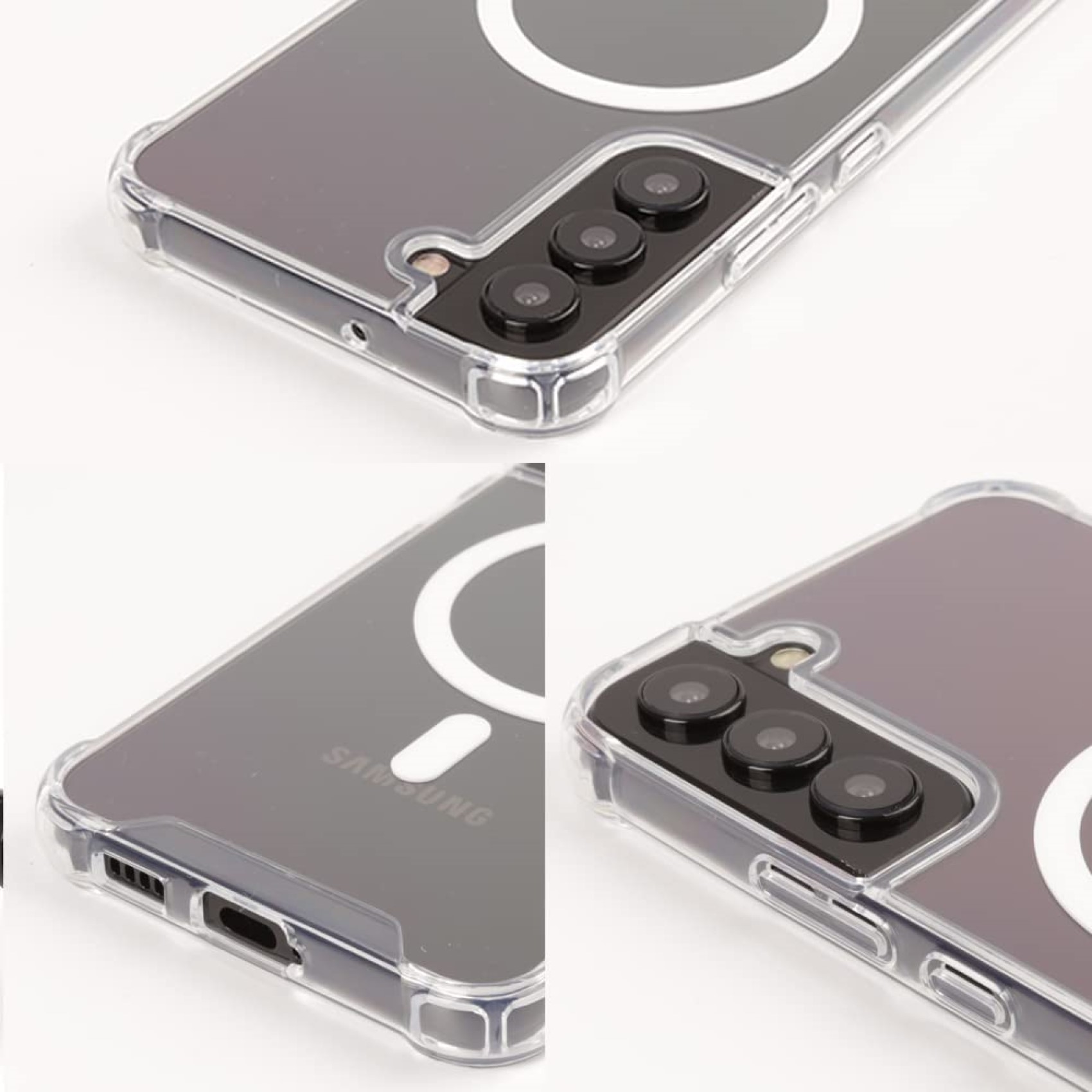 Funda para Samsung Galaxy S22 Plus 5G de 6.6" Case Minimalista Transparente Compatible con Carga Magnetica e Inalambrica Cubierta A Prueba De Golpes Uso Rudo Anti-Amarillo