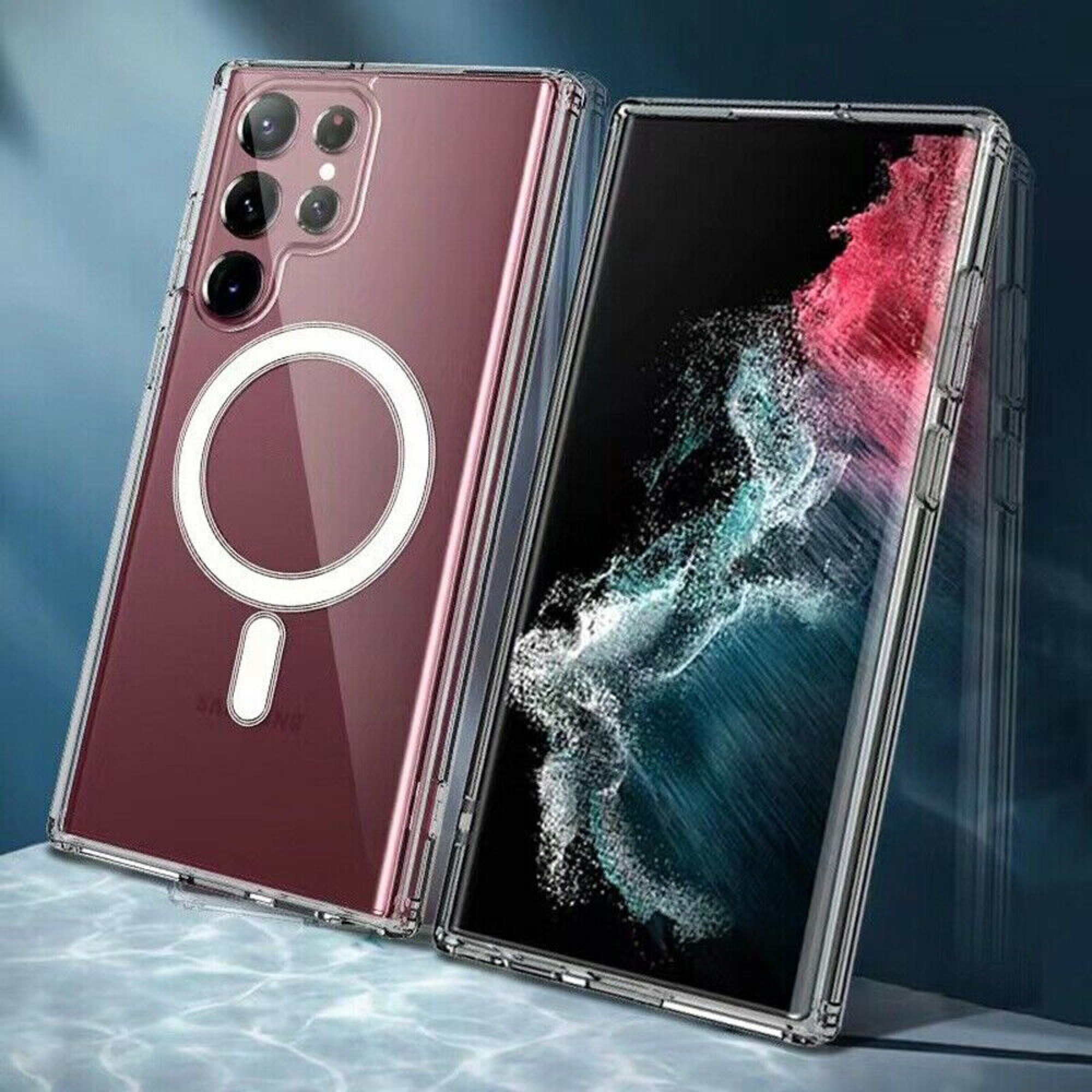 Funda para Samsung Galaxy S22 Ultra 5G de 6.8" Case Minimalista Transparente Compatible con Cargador Magsafe y Carga Inalambrica Cubierta A Prueba De Golpes Uso Rudo Anti-Amarillo