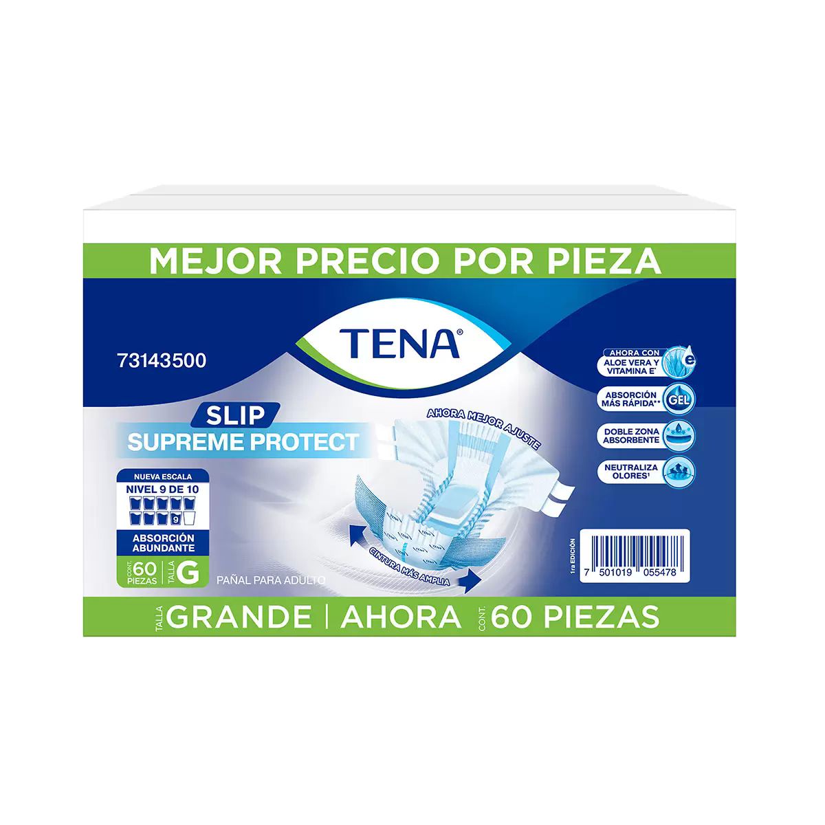 Pañales Para Adulto Tena Slip Supreme Grande 60 piezas 