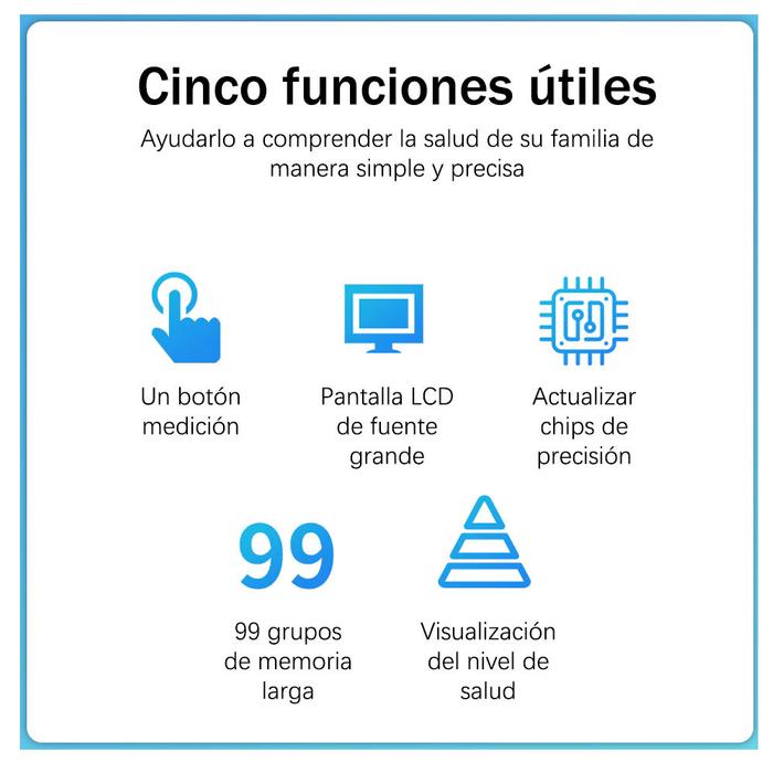 Manómetros para adultos MXPSX-001-14 1pza Blanco LCD 2 Pilas AAA 135 a 195mm Diámetro Muñeca PressuLux
