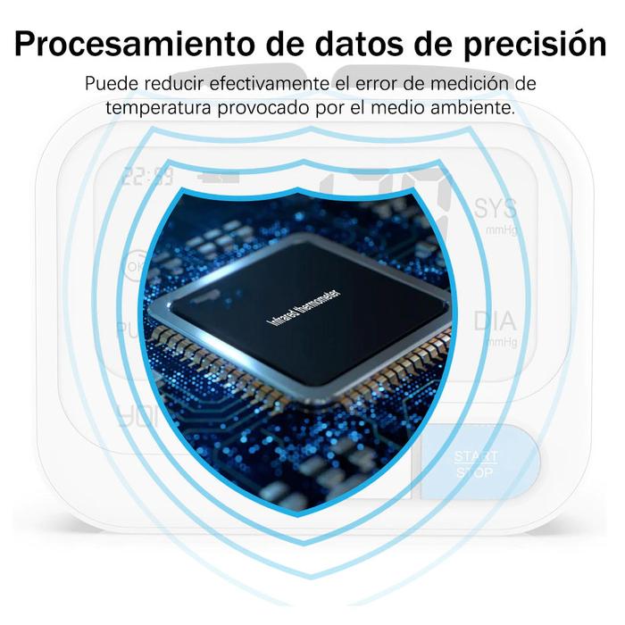 Manómetros para adultos MXPSX-001-14 1pza Blanco LCD 2 Pilas AAA 135 a 195mm Diámetro Muñeca PressuLux