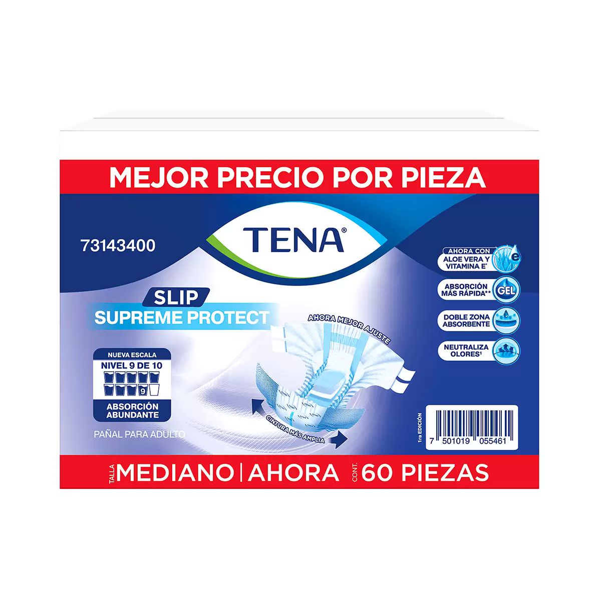 Pañales Para Adultos Tena Slip Supreme Mediano 60 piezas