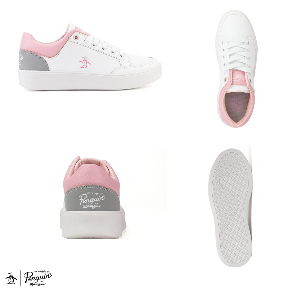 Tenis Original Penguin Style Janny De Dama Blanco-Rosa