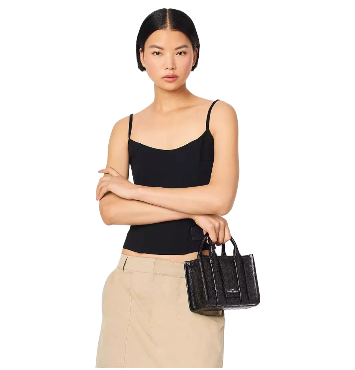 Bolsa para Dama Marc Jacobs The Croc-Embossed Micro Tote H089L01RE22 001 Negro