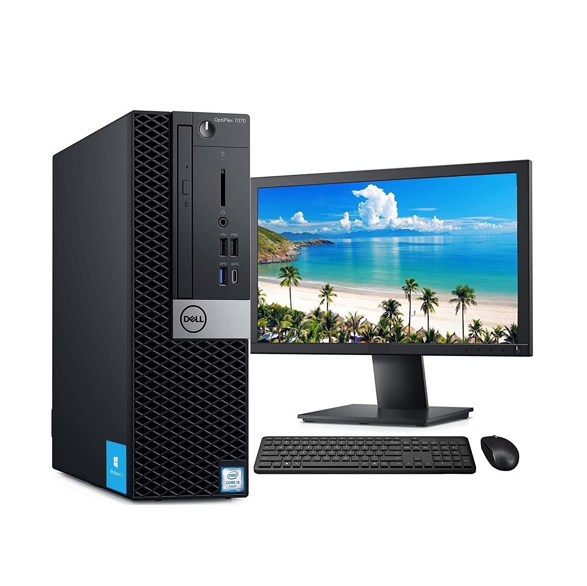 PC Dell 7070 SFF- Core i5, 9na gen- 16GB RAM- 256GB SSD- Monitor 19"- WINDOWS 10 Pro- Equipo Clase A, Reacondicionado