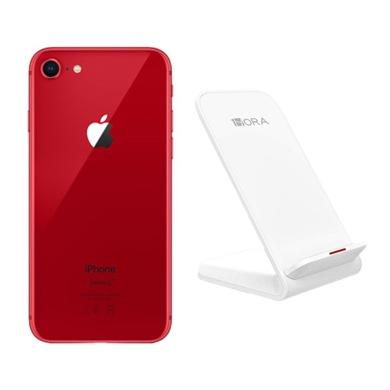 iPhone 8 64GB Rojo Reacondicionado Grado A + Base Cargador