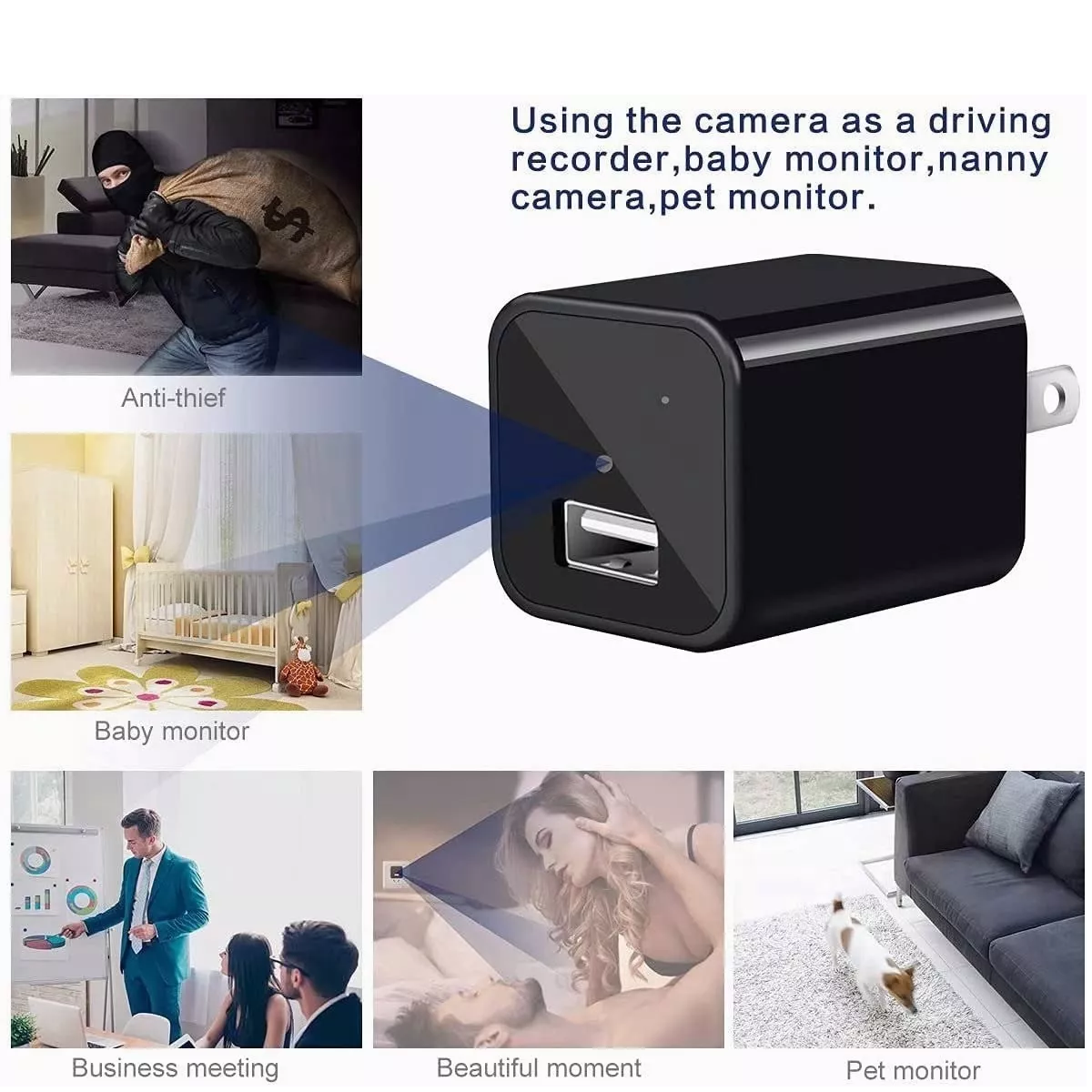 Mini Cámara Espía Camuflaje Espía 1080p Cargador Oculto 128g