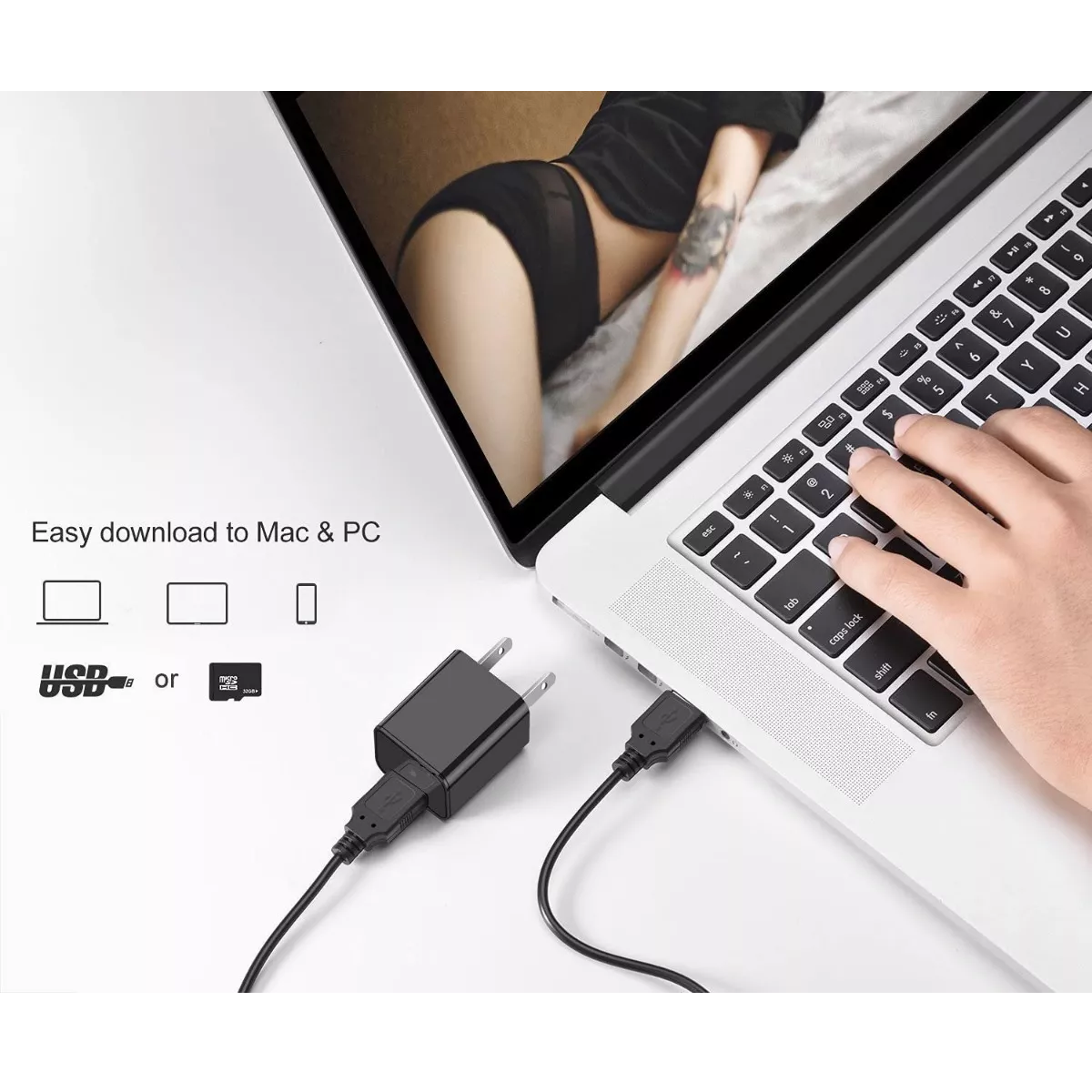 Mini Cámara Espía Camuflaje Espía 1080p Cargador Oculto 128g