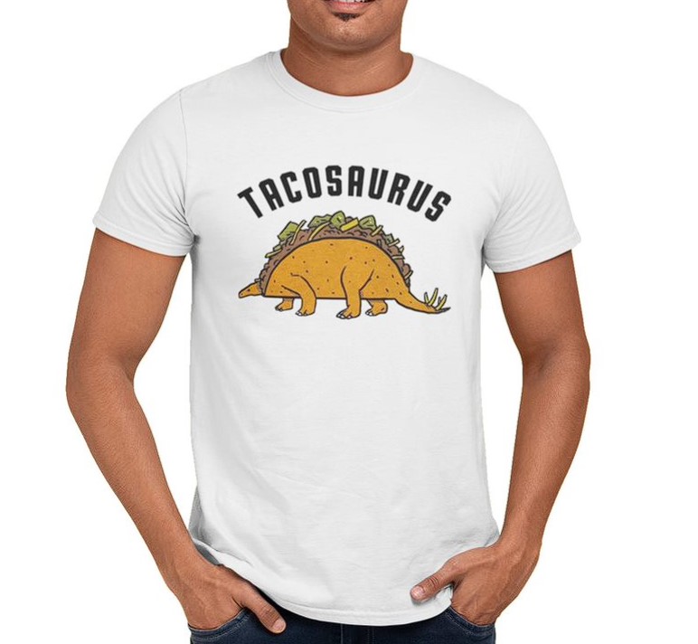 Playera Caballero Dama y Niño TacoSaurus Meme Dinosaurios