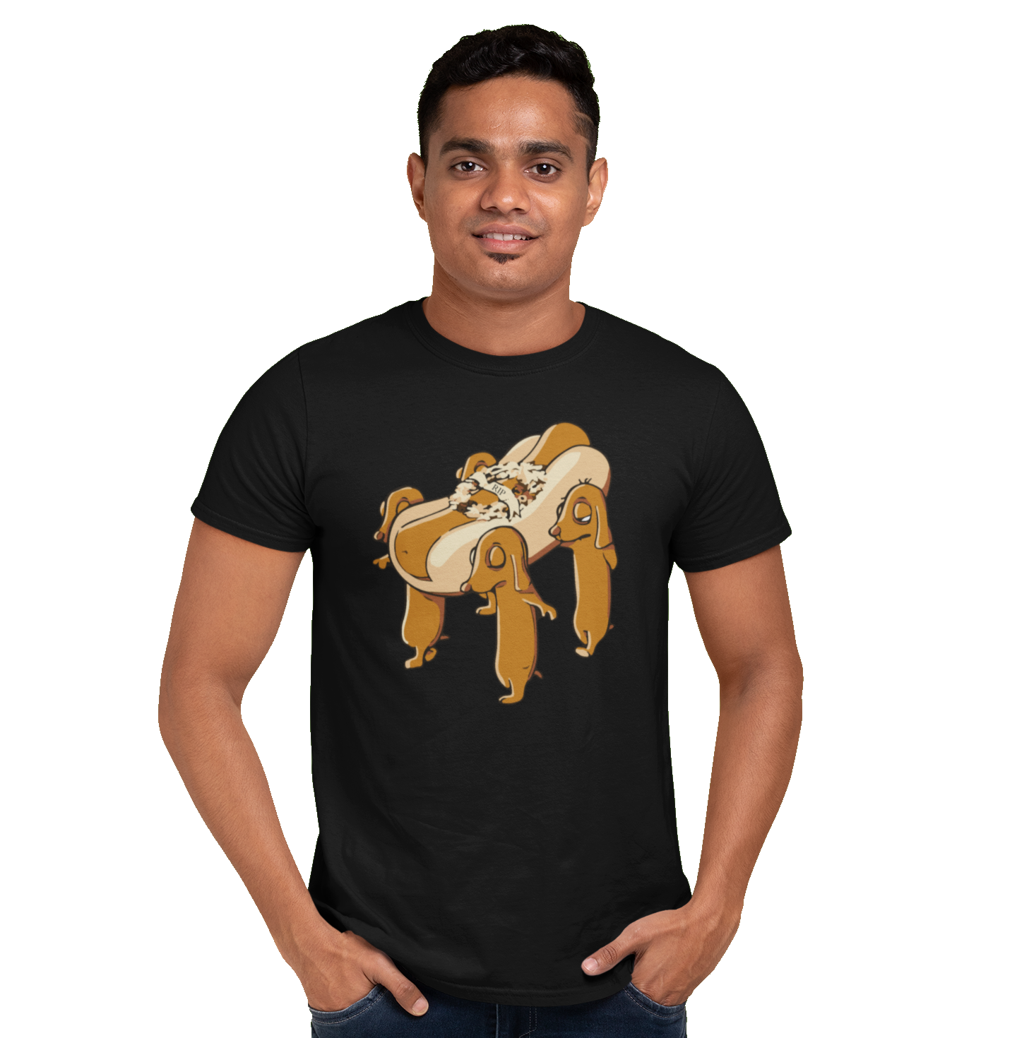 Playera Caballero Dama y Niño Perrito Caliente Meme Mascotas Perros