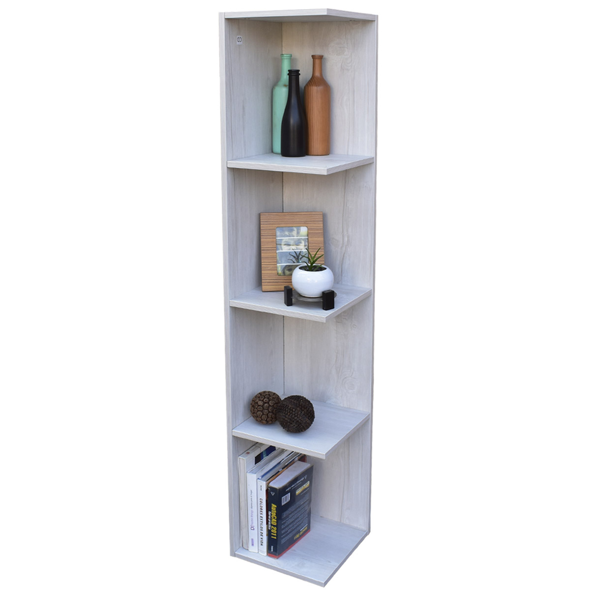 Mueble esquinero con Repisas Cuadradas Fabricado en Melamina Texturizada de Alta Resistencia , color Blanco