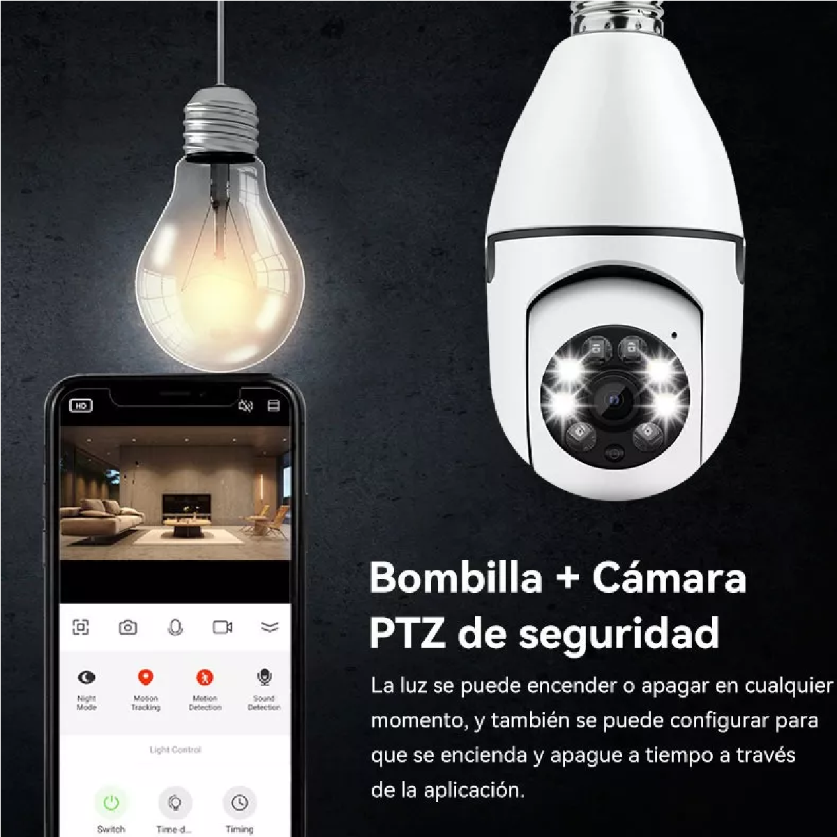 Foco Cámara Seguridad Ip E27 Alarma Vigilancia