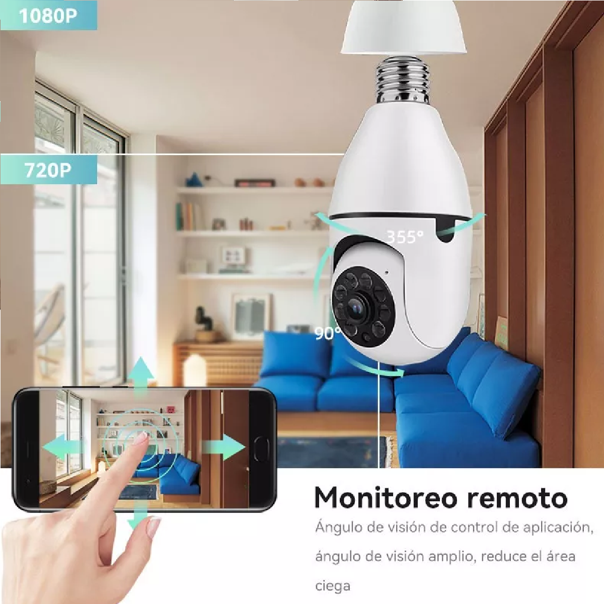 Foco Cámara Seguridad Ip E27 Alarma Vigilancia