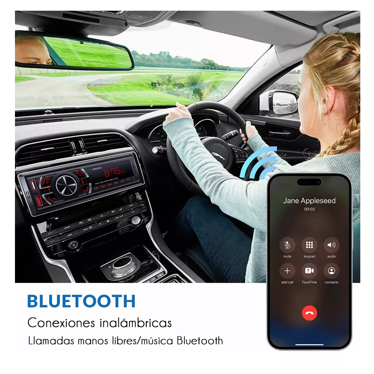 Radio De Coche Bluetooth Manos Libres Estéreo De Coche Con Usb Y