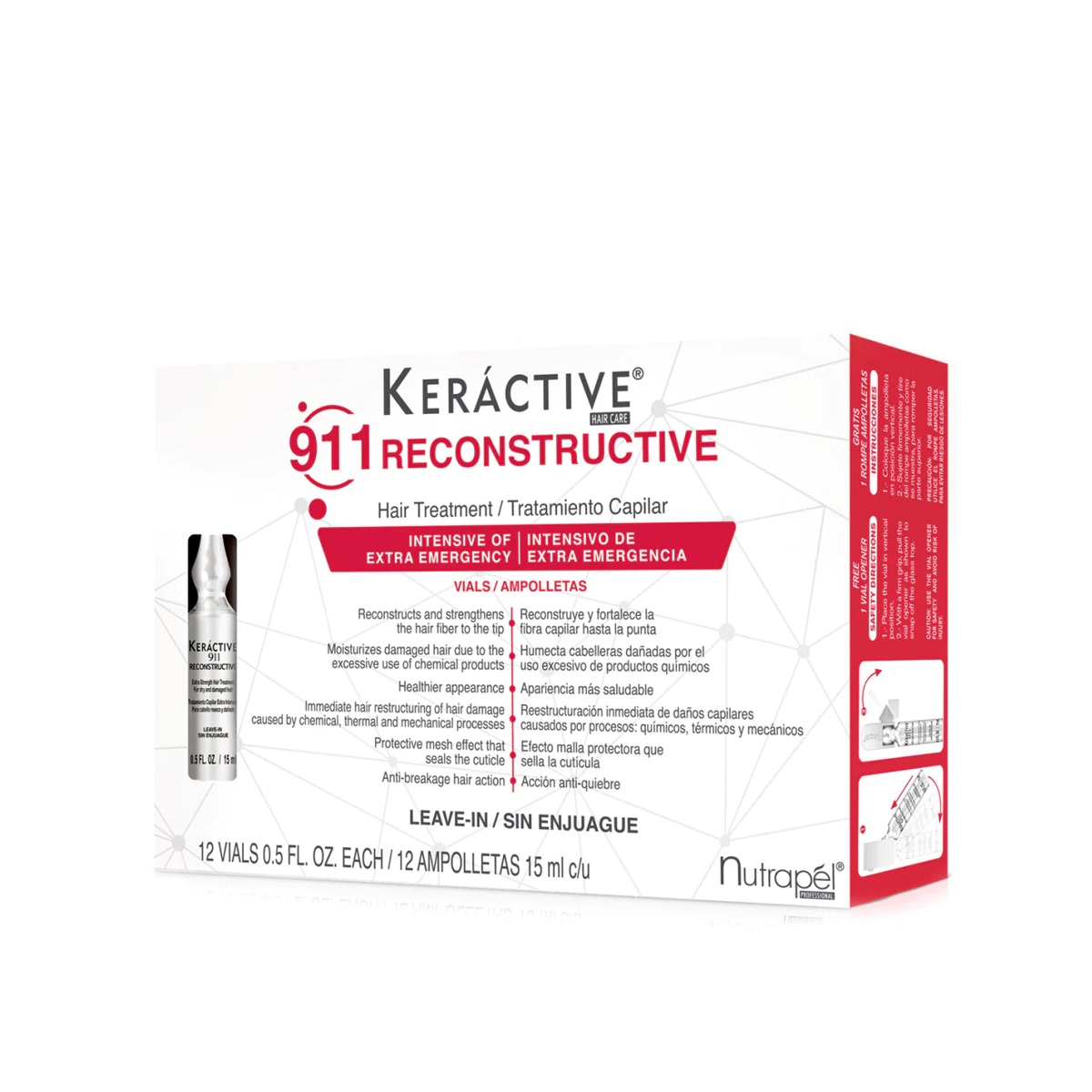 Ampolletas Keractive 911 Reconstructive Nutrapel 12pz Con 15ml