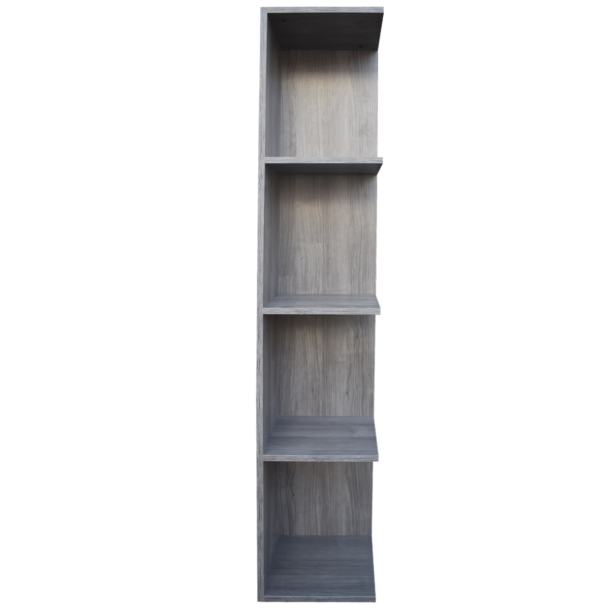 Mueble esquinero con Repisas Cuadradas Fabricado en Melamina Texturizada de Alta Resistencia, color Gris