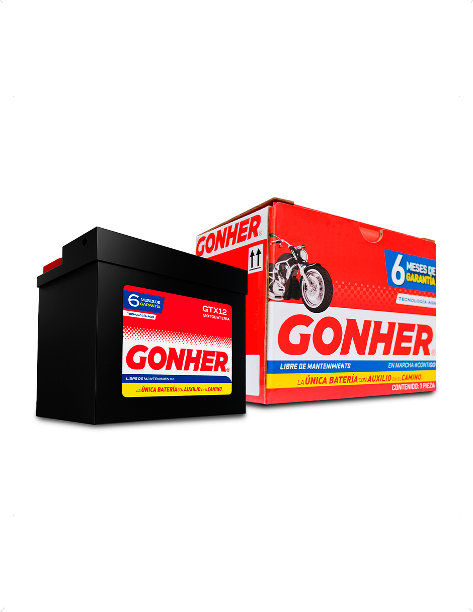 Gonher Moto Batería Tipo Gel Agm 1030005 Gtx12 Ctx12-bs Ytx12-bs