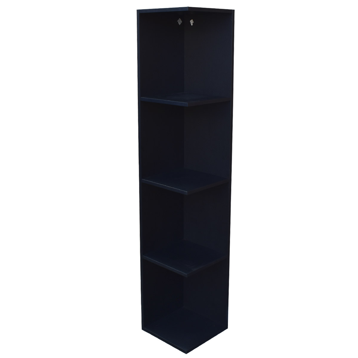 Mueble esquinero con Repisas Cuadradas Fabricado en Melamina Texturizada de Alta Resistencia, color Negro