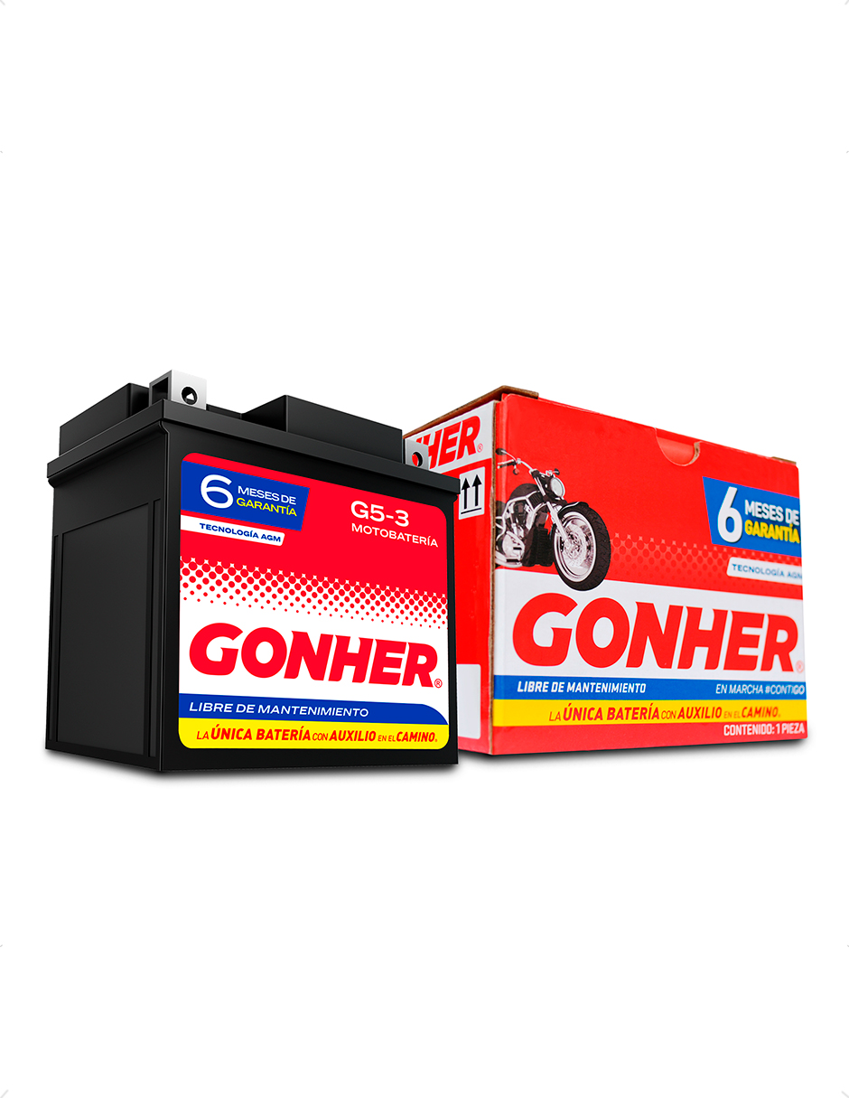Gonher Moto Batería Tipo Gel Agm 1028664 G5-3 Ctx5l-bs Ytx5l-bs