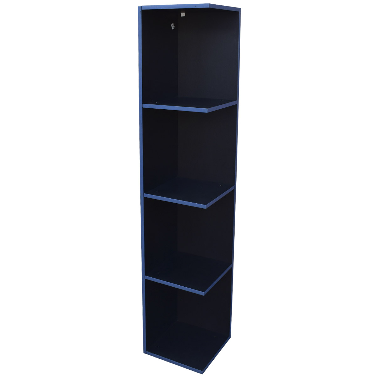 Mueble esquinero con Repisas Cuadradas Fabricado en Melamina Texturizada de Alta Resistencia, color Negro Azul