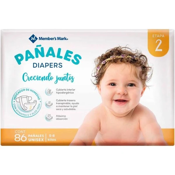 Pañales Desechables Member's Mark Etapa 2 Unisex 86 Piezas