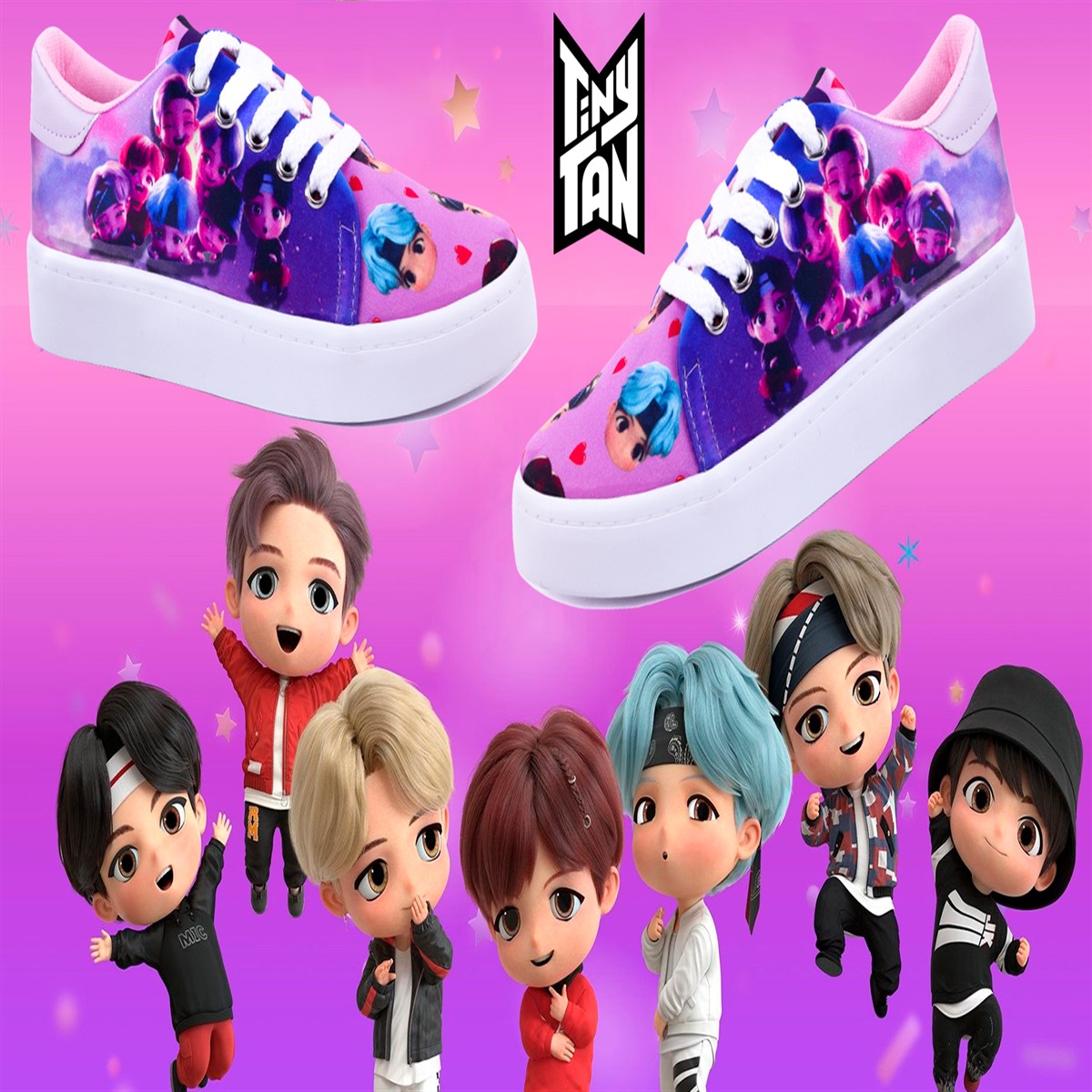 Tenis Bts K-pop Personajes Tinytan Bt21 Army Juvenil 422-lrb.