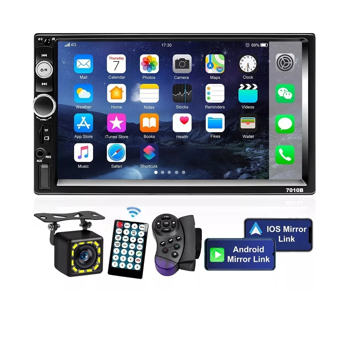 Autoestereo Pantalla Con Camara Y Control Remoto Volante