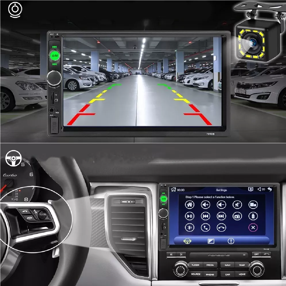 Autoestereo Pantalla Con Camara Y Control Remoto Volante