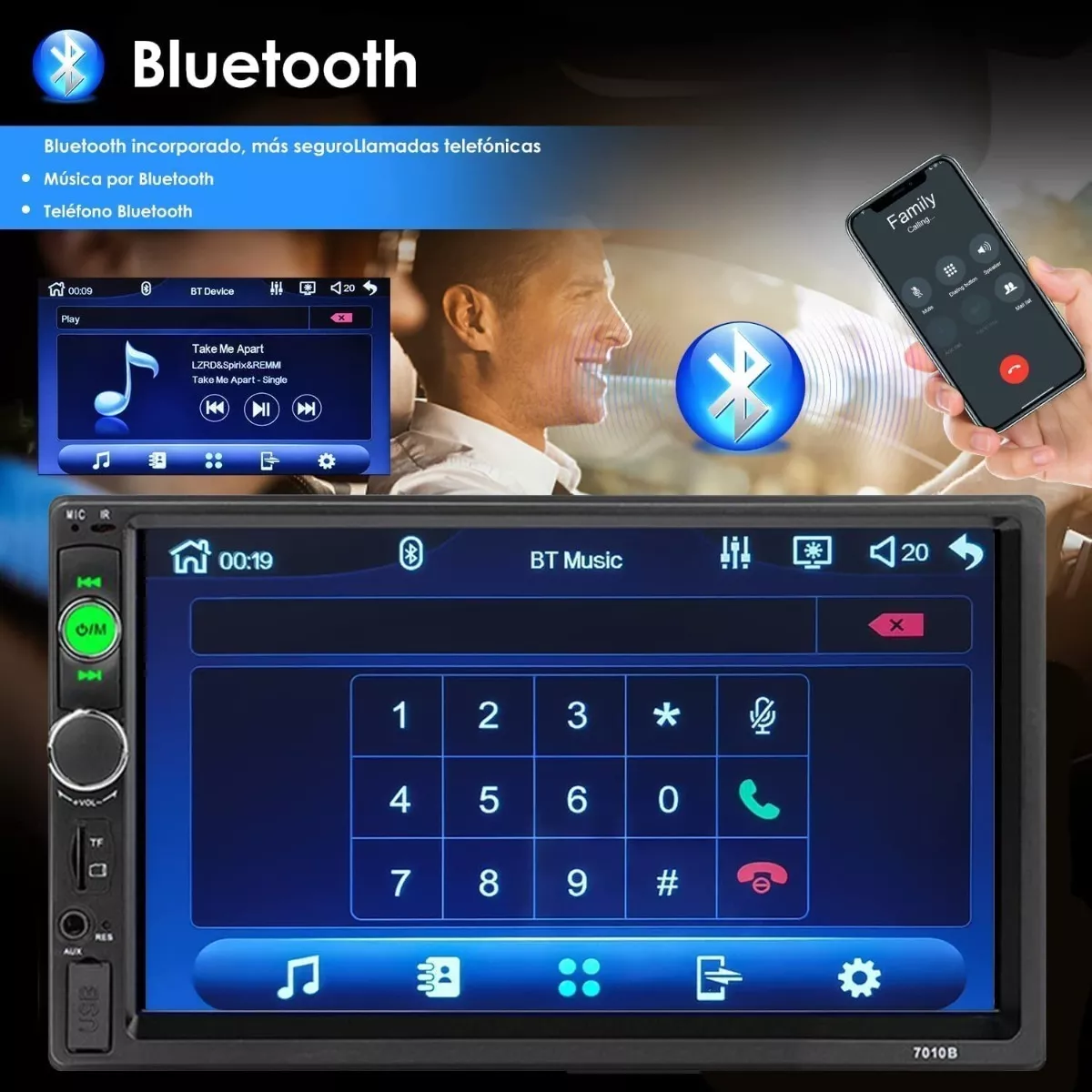Autoestereo Pantalla Con Camara Y Control Remoto Volante