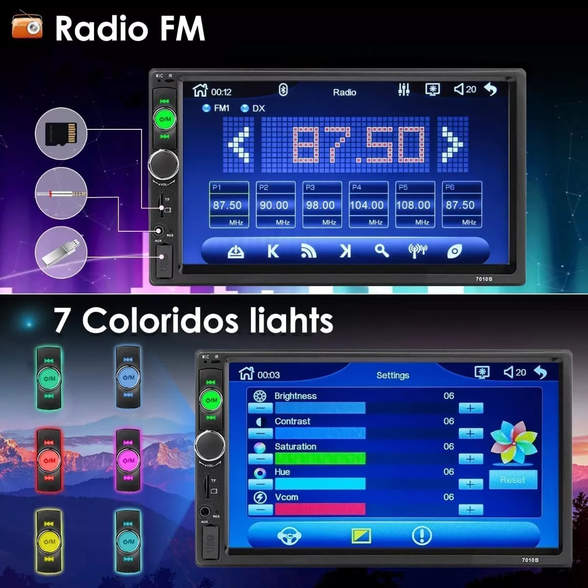 Autoestereo Pantalla Con Camara Y Control Remoto Volante