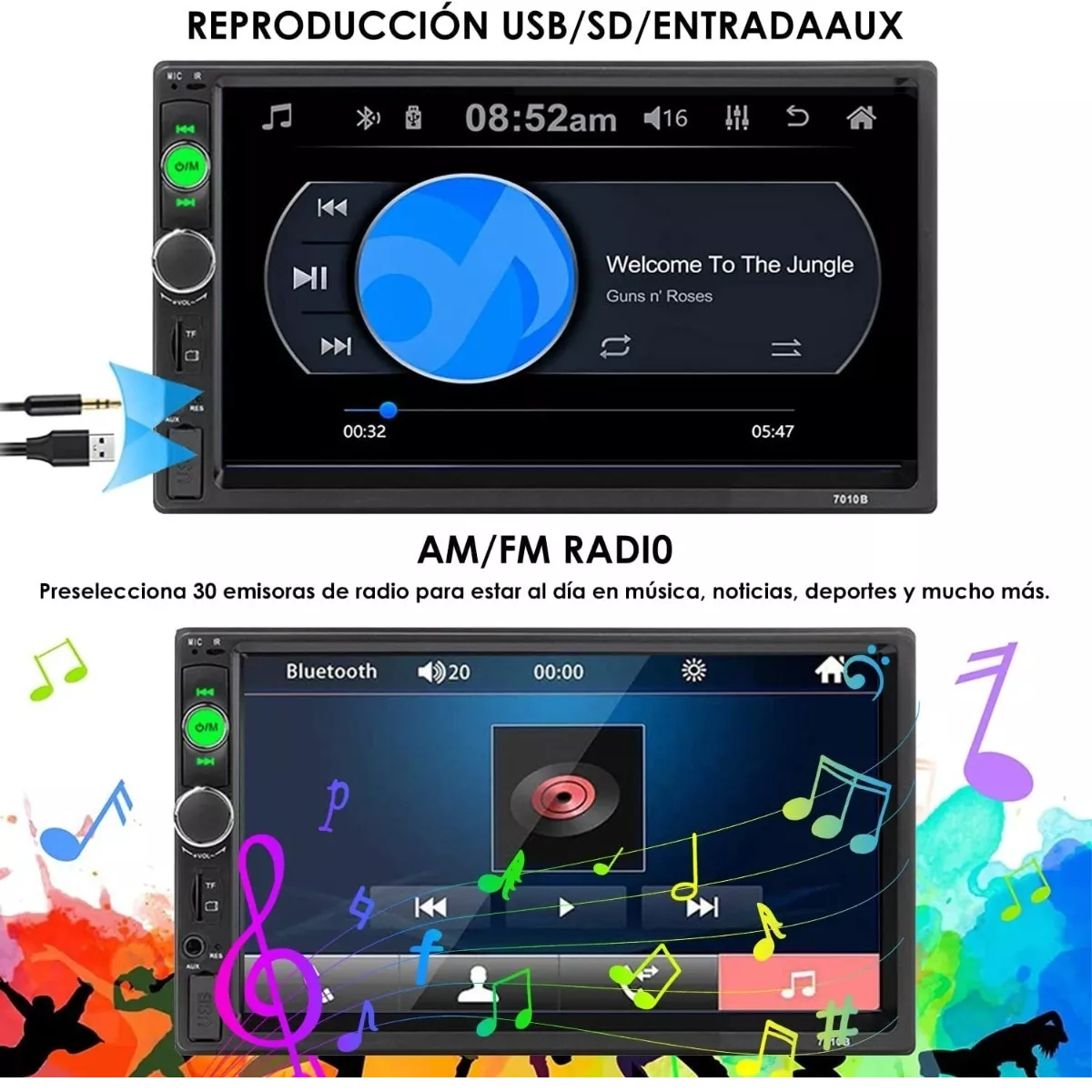 Autoestereo Pantalla Con Camara Y Control Remoto Volante