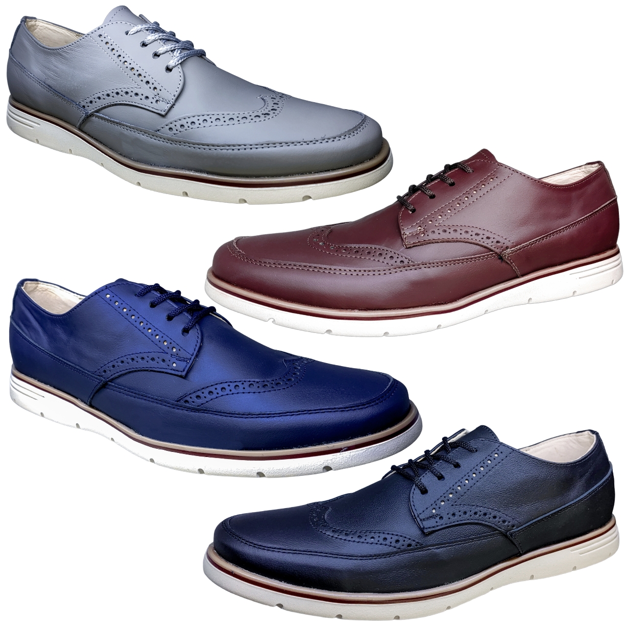 Zapato Casual Bostoniano Hombre Piel Vacuno Genuina Mod. Oxford