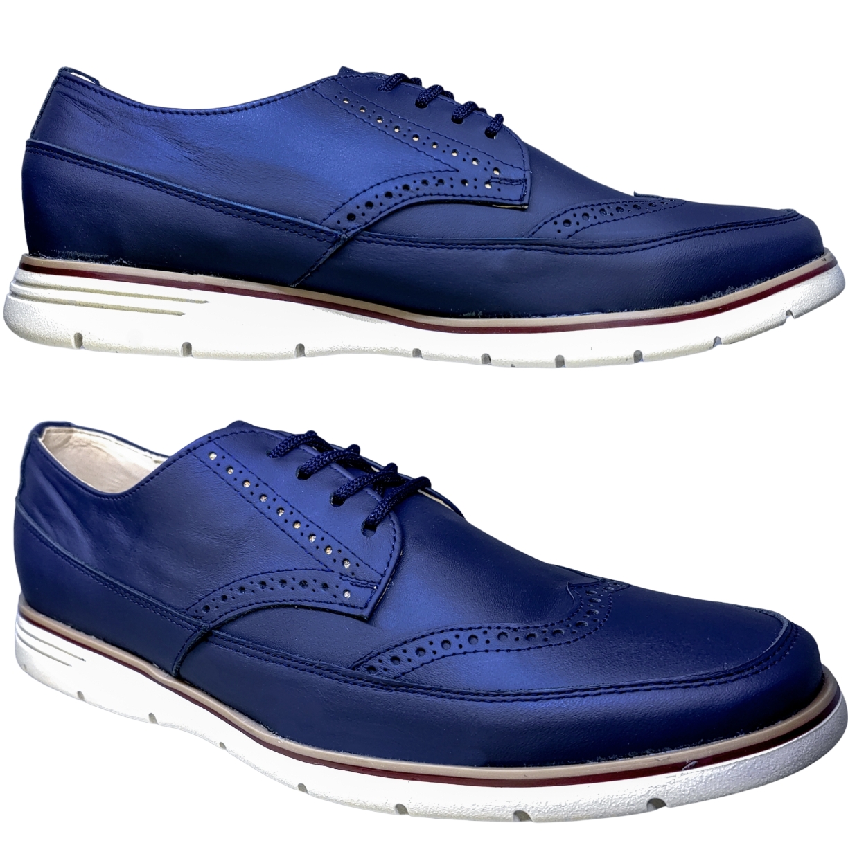 Zapato Casual Bostoniano Hombre Piel Vacuno Genuina Mod. Oxford.
