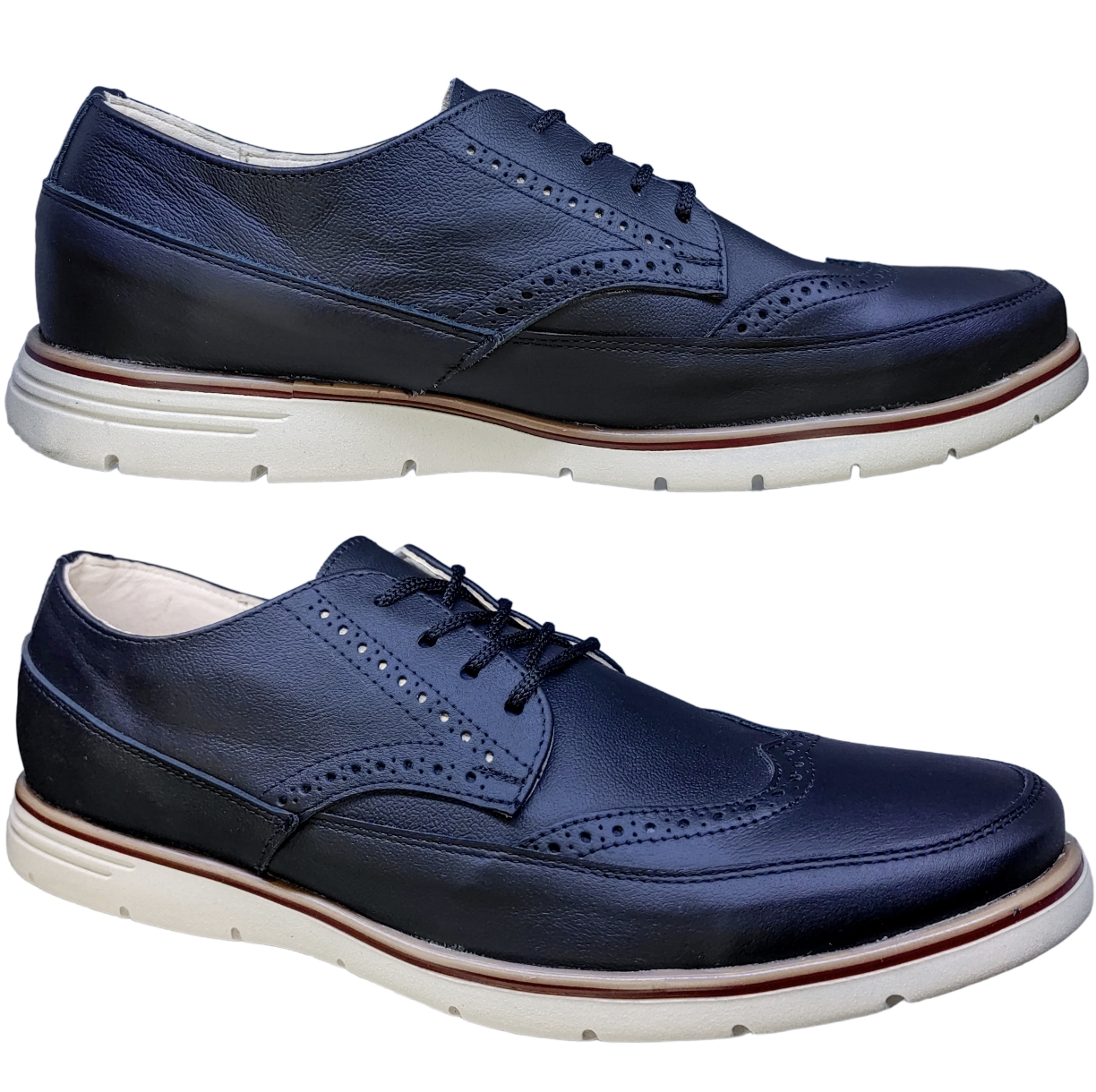 Zapato Casual Bostoniano Hombre Piel Vacuno Genuina Mod. Oxford.