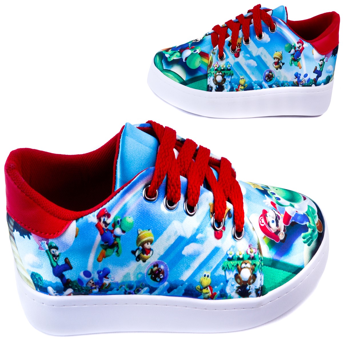 Tenis Super Mario Bros Niño Videojuego Agujeta 446-armb