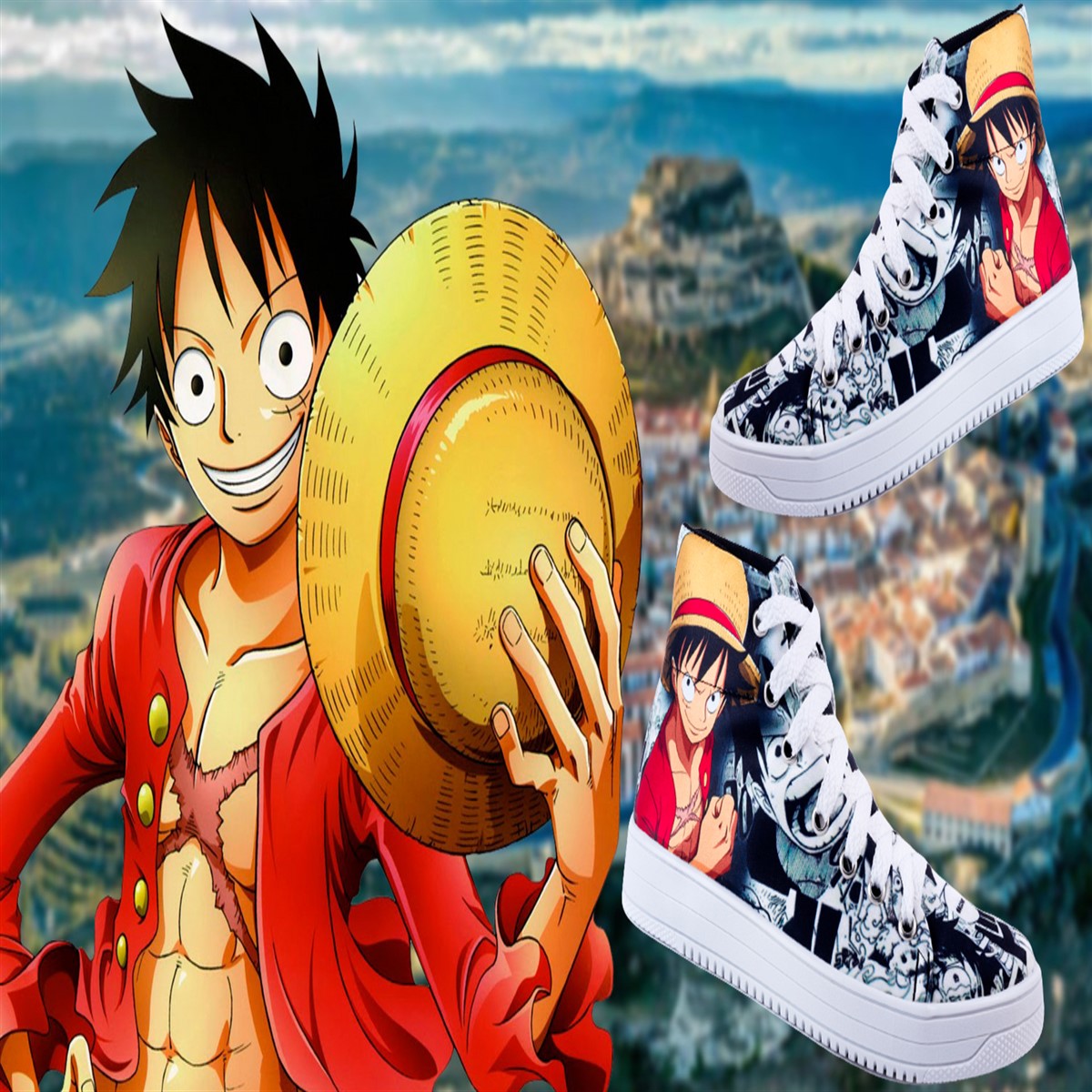 Tenis Bota One Piece Monkey D. Luffy Anime Cómodos 711-bo