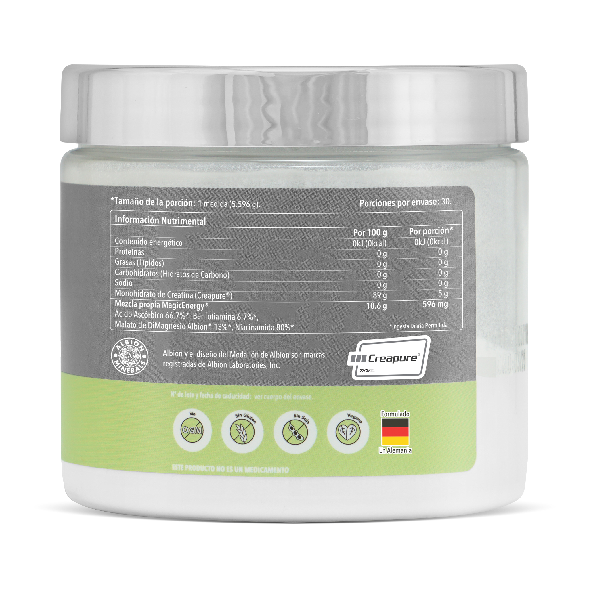 Suplemento En Polvo Creatina Monohidratada Creapure Stronger Matter