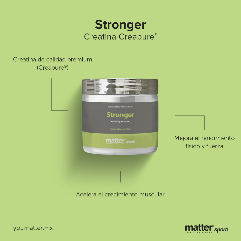 Suplemento En Polvo Creatina Monohidratada Creapure Stronger Matter