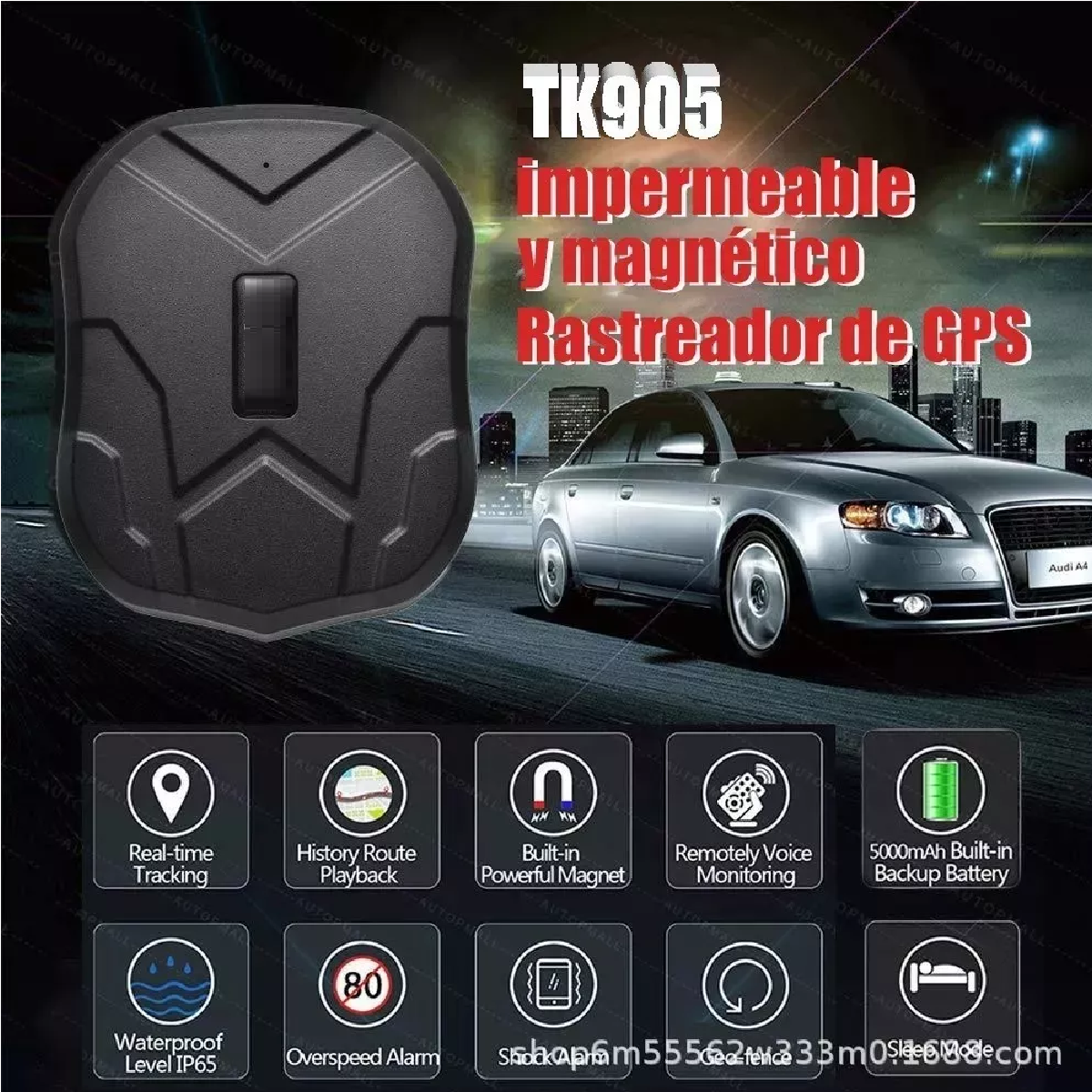 Localizador Rastreador Portátil Mini Gps Auto Tk905 